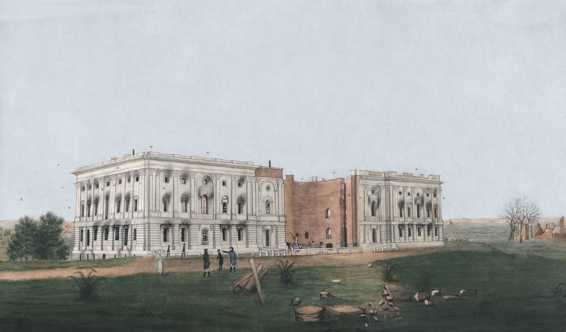 White House ruins during the war of 1812