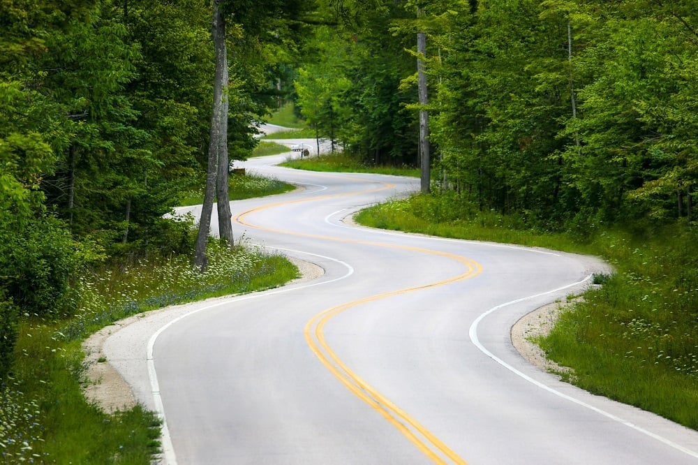 Winding road in Wisconsin Winding road in Wisconsin