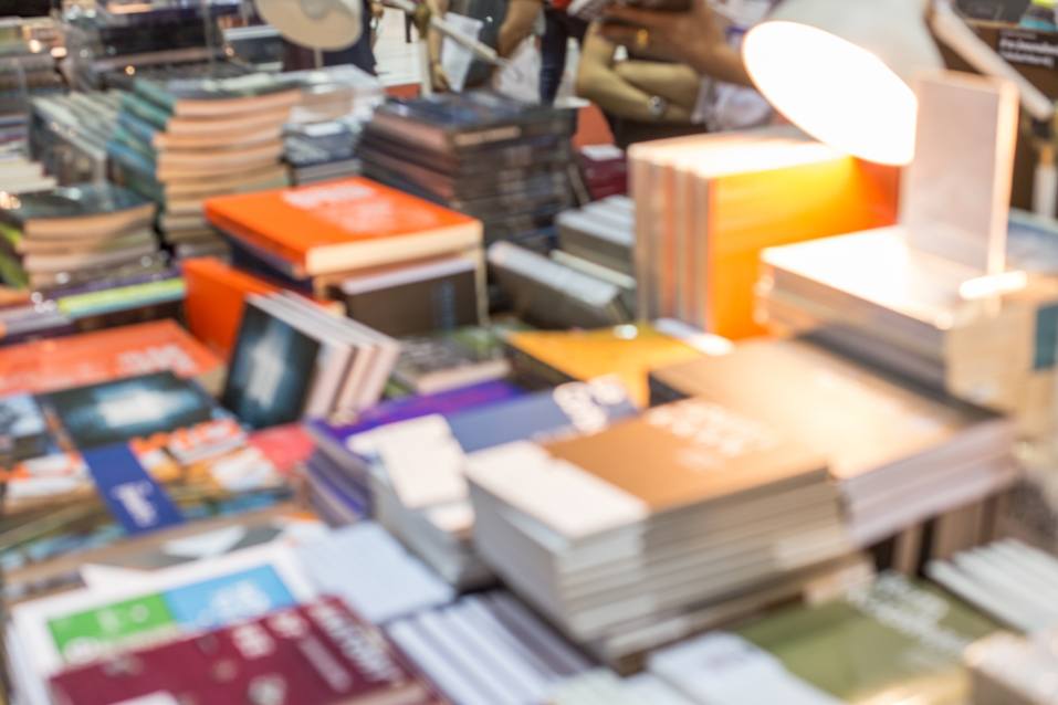 Blurred background in book store