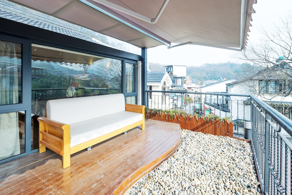 Decoration and furniture in modern balcony