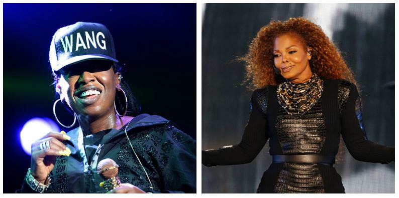 A composite image of Missy Elliott and Janet Jackson