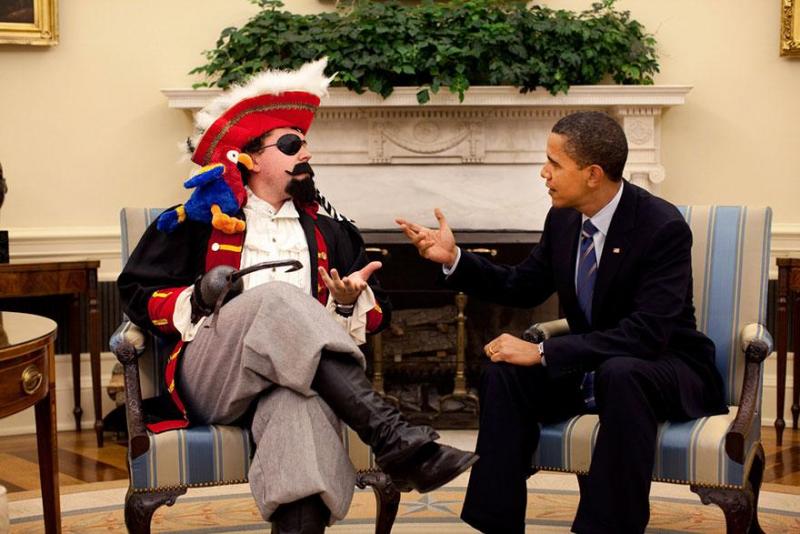 A photo tweeted by Obama's reelection campaign on International Talk Like a Pirate Day