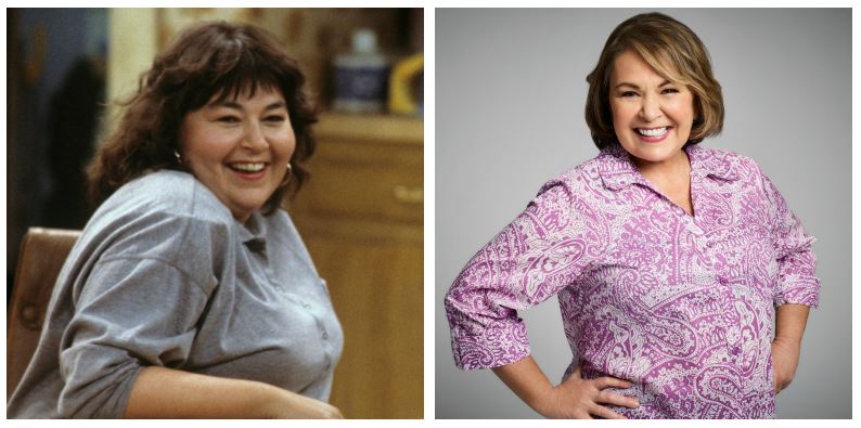 Roseanne Barr then and now composite