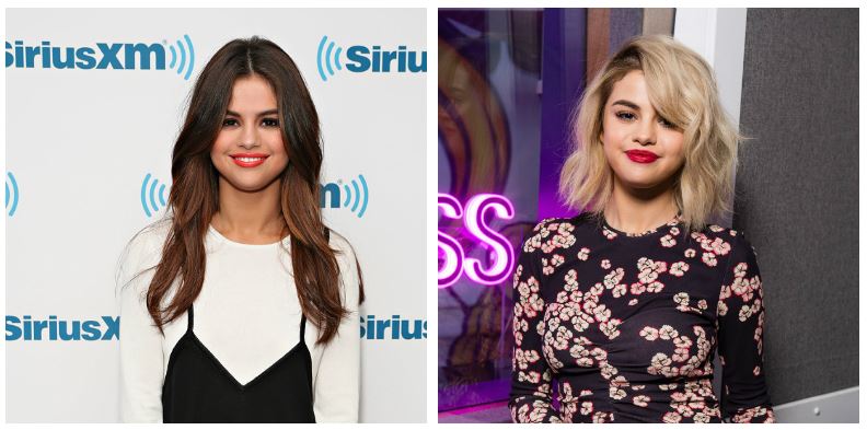 A composite image of Selena Gomez showing drastic hair changes A composite image of Selena Gomez showing drastic hair changes