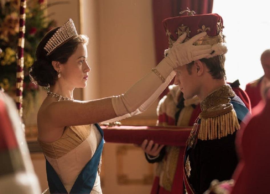 Claire Foy and Matt Smith on The Crown 