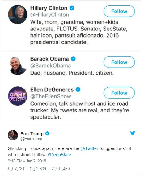 a screenshot of eric trump twitter a screenshot of eric trump twitter