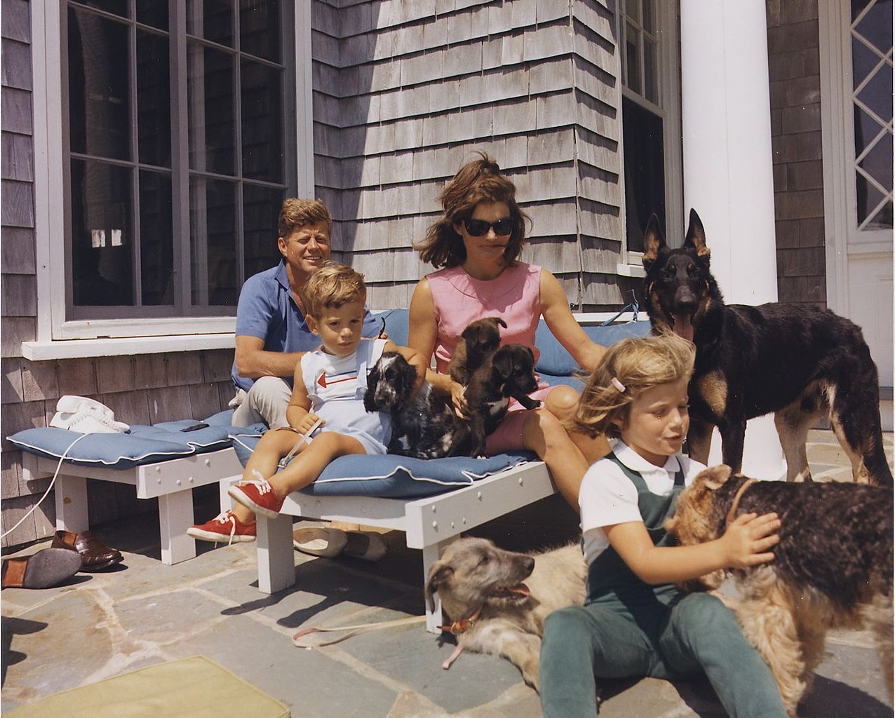 Kennedy family with their dogs