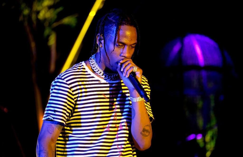 Recording artist Travis Scott performs at the Outdoor Stage. Recording artist Travis Scott performs at the Outdoor Stage.