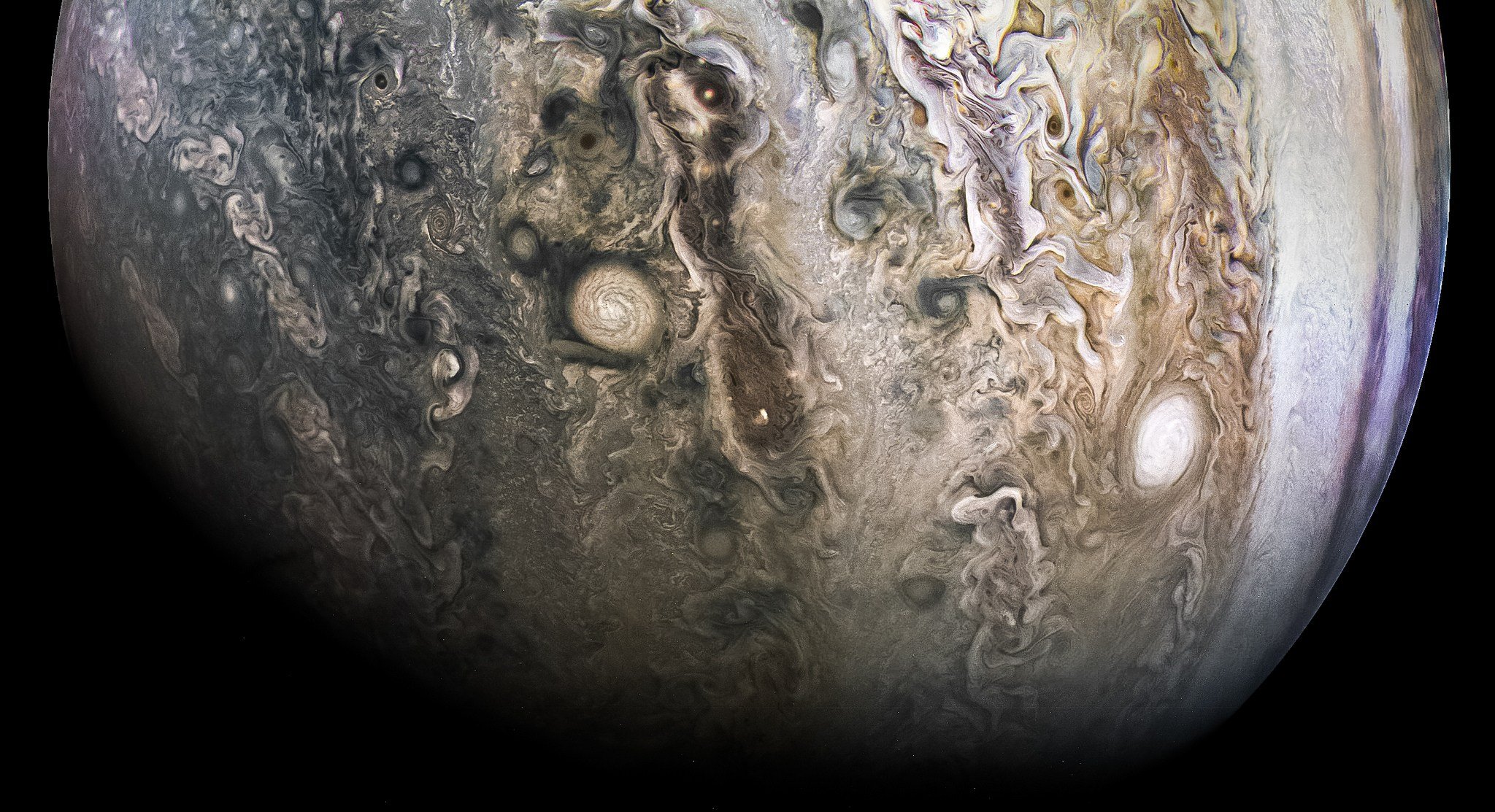 A look at one of Jupiter's poles.
