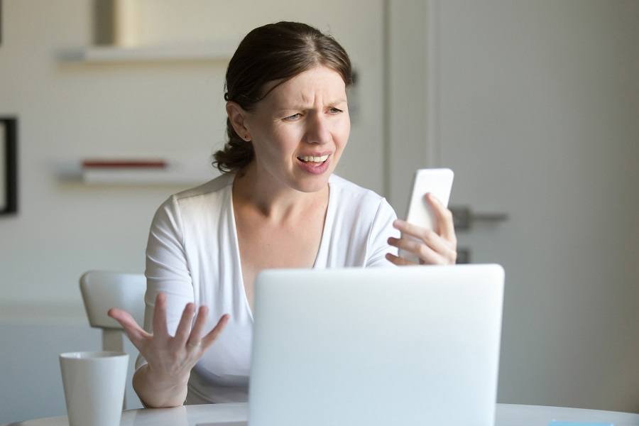 Annoyed on phone