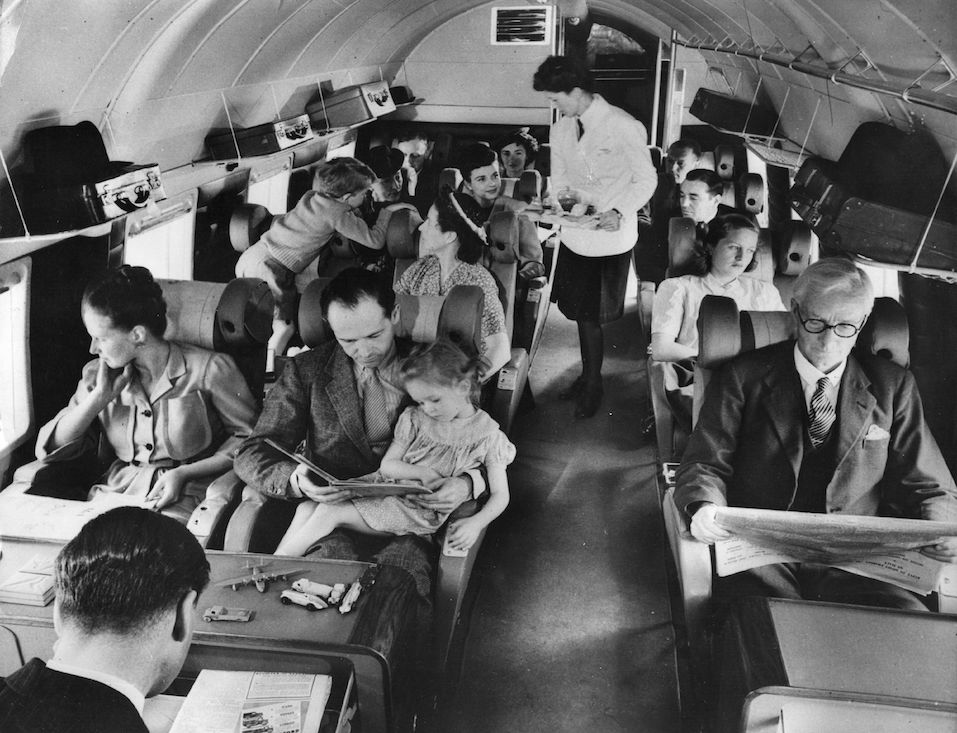 Interior of a BEA Vickers showing the passenger section