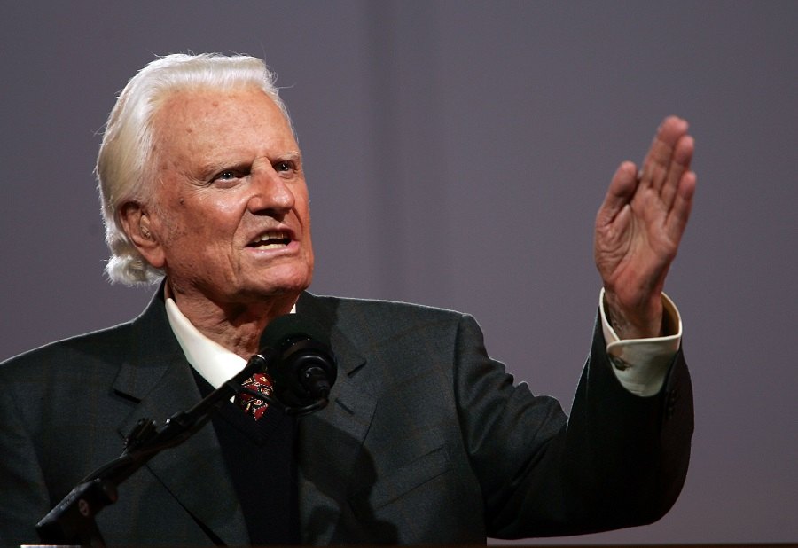 Billy Graham speaks during his Crusade Billy Graham speaks during his Crusade