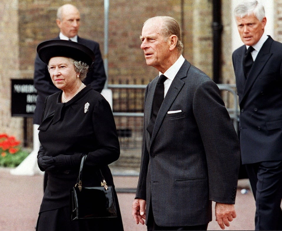 Britain's Queen Elizabeth II and her husband, Duke of Edinburgh, arrive 05 September at Saint James's Palace in London
