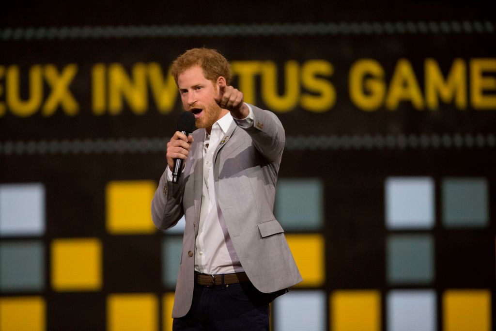Prince Harry speaks during the closing ceremonies for the Invictus Games in Toronto