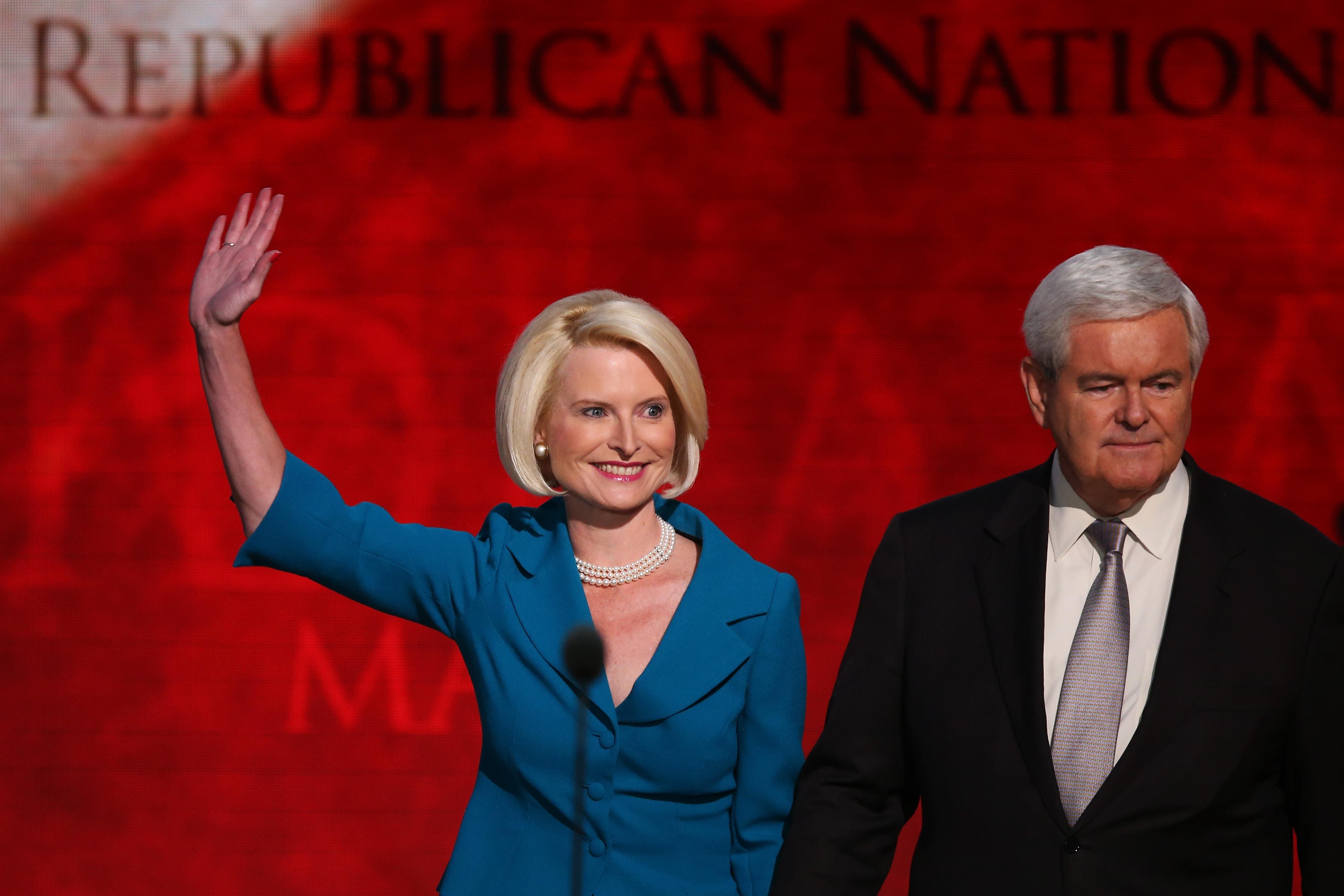 Newt Gingrich and Wife Callista at Republican National Convention