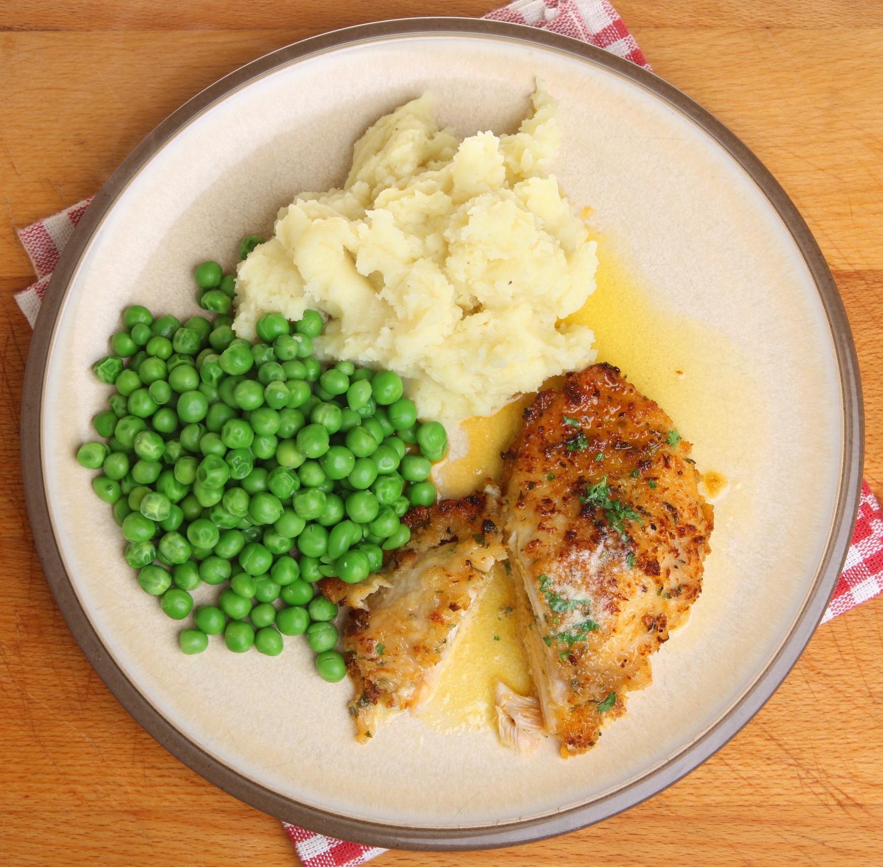 Baked Chicken Kiev with Vegetables Meal