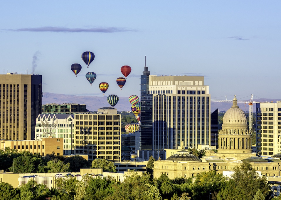 Hot air balloons over Boise Idaho