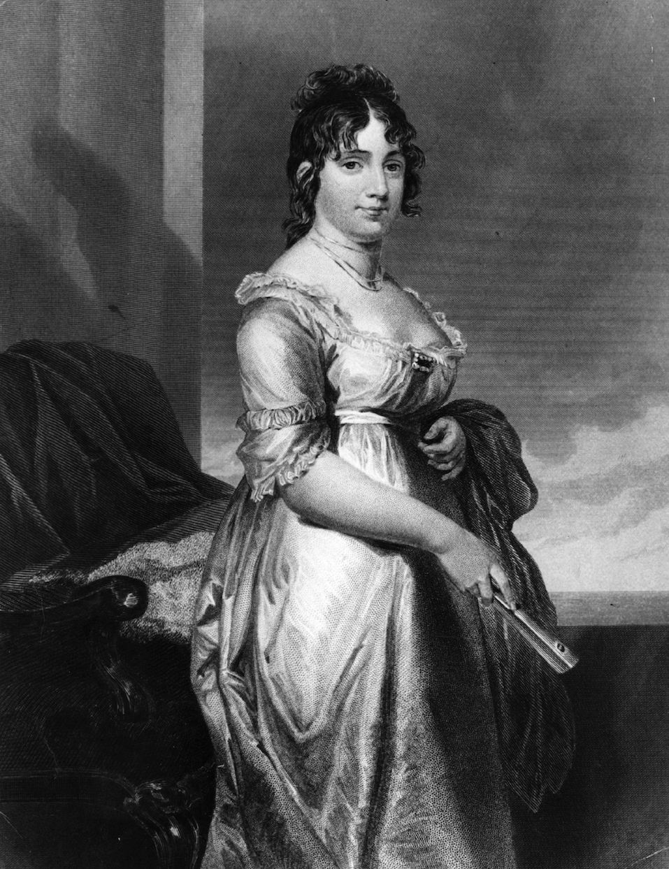 Dorothy 'Dolley' Madison (1772 - 1847), nee Dorothy Payne, wife of James Madison