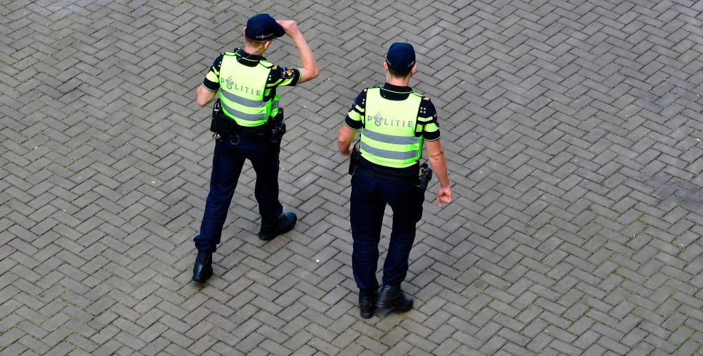 Dutch police patrols next to the venue prior to the start of the UEFA Women's Euro 2017 football tournament