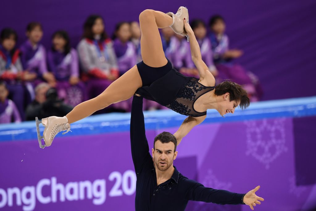 Canada's Meagan Duhamel and Canada's Eric Radford compete in the pair skating short Canada's Meagan Duhamel and Canada's Eric Radford compete in the pair skating short