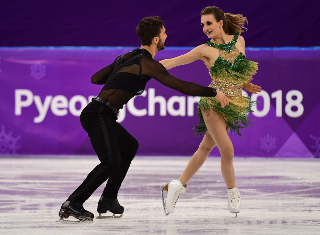 France's Gabriella Papadakis and France's Guillaume Cizeron compete in the ice dance short dance of the figure skating event France's Gabriella Papadakis and France's Guillaume Cizeron compete in the ice dance short dance of the figure skating event