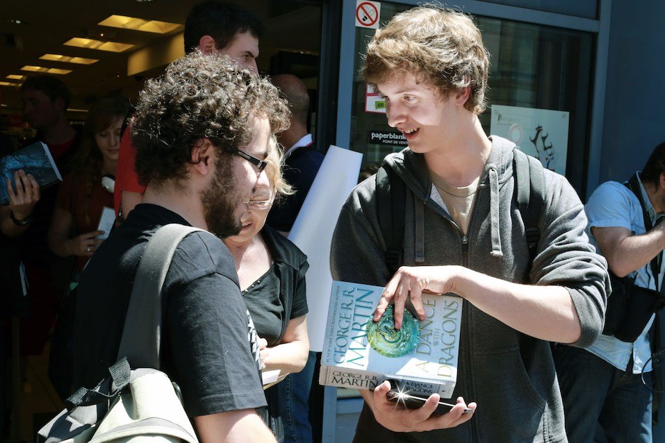 Fans of the series "Game of Thrones" await author of the book of that name, George RR Martin Fans of the series "Game of Thrones" await author of the book of that name, George RR Martin
