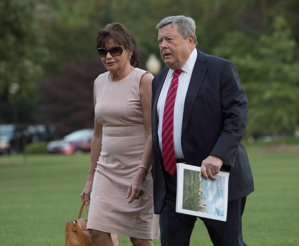 Viktor Knavs and Amalija Knavs arrive at the White House with the first family