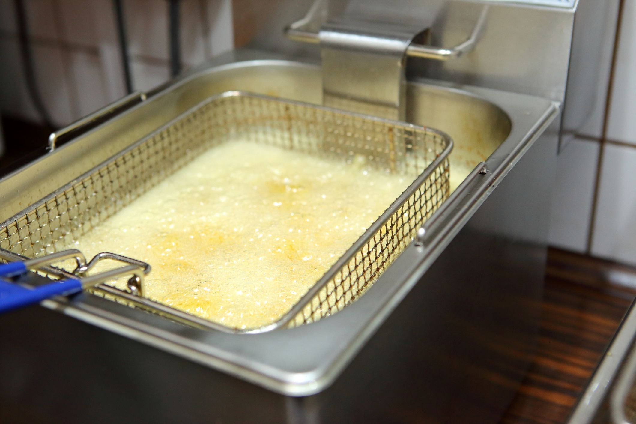 Industrial fryer at restaurant