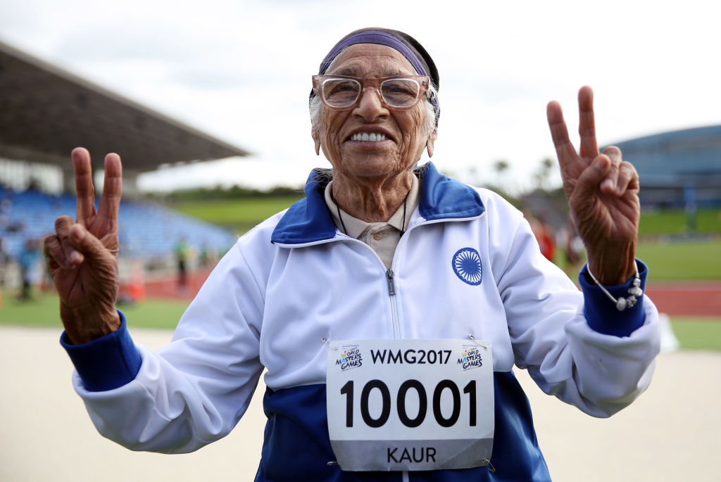 Old man running