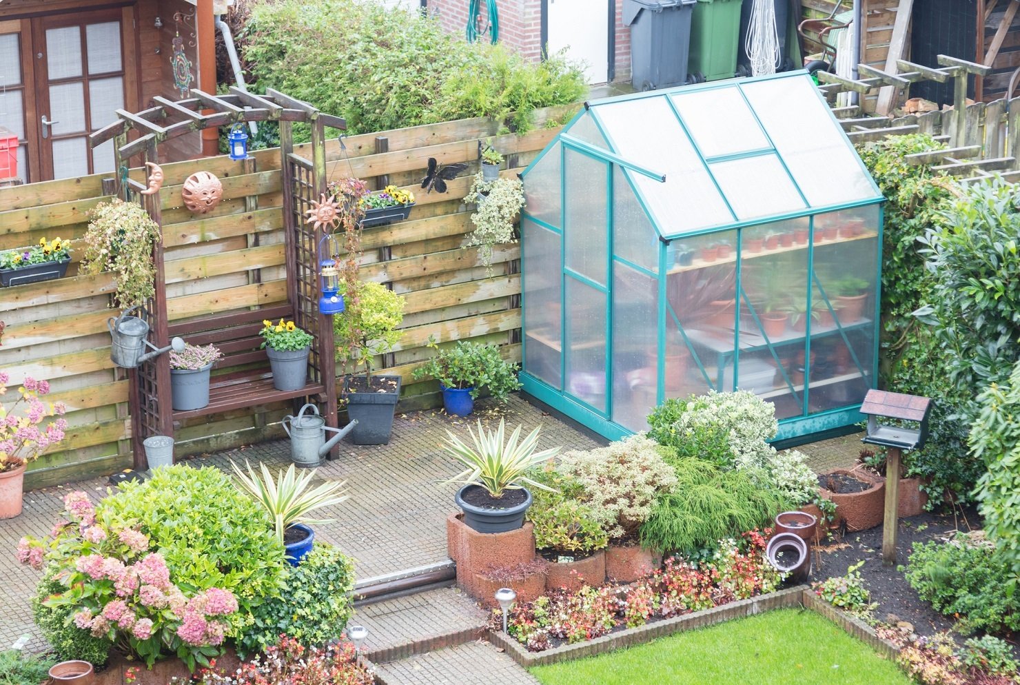 Small greenhouse in a garden
