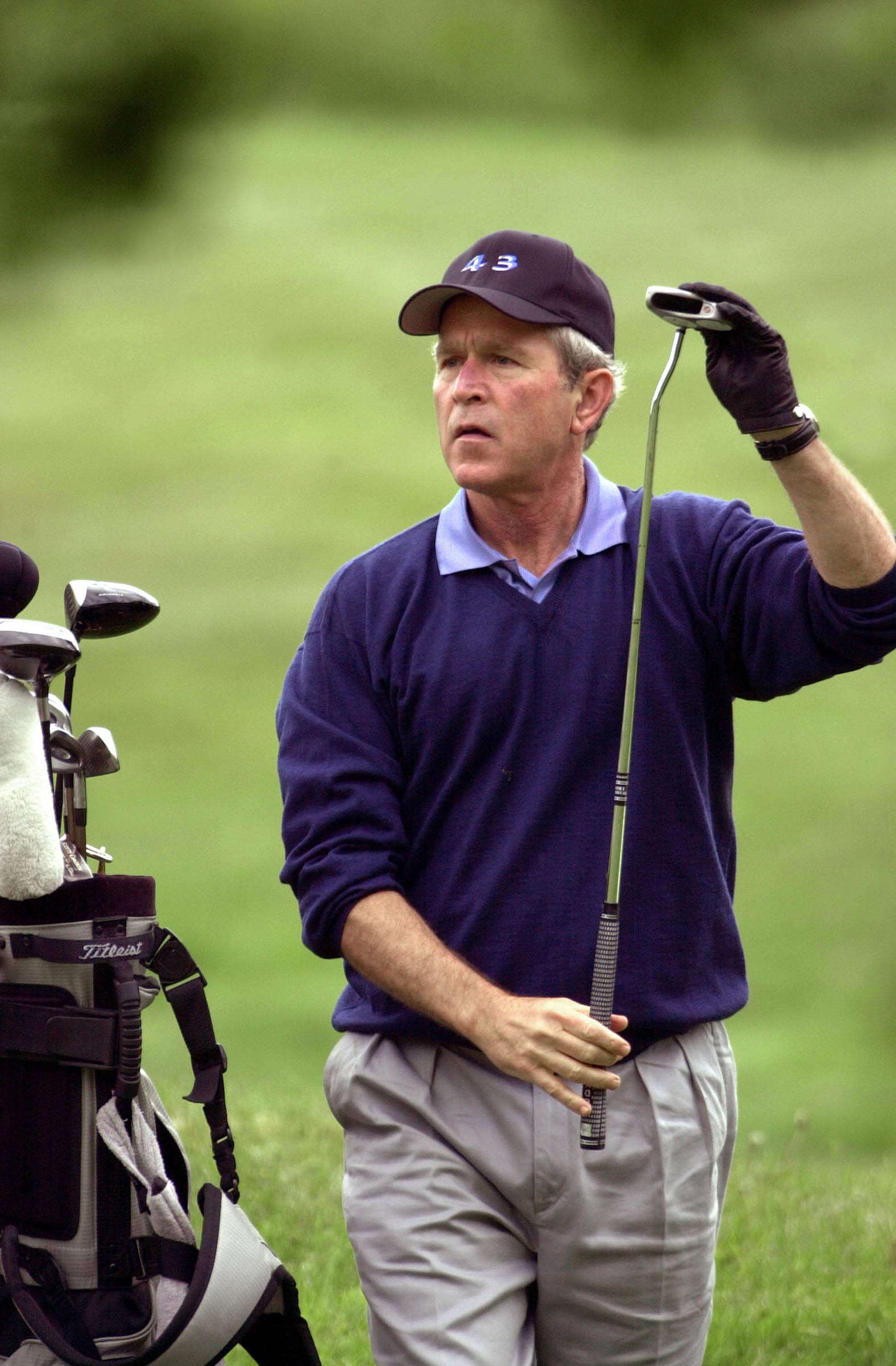 George W Bush Golfing