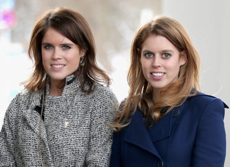 Princess Beatrice and Princess Eugenie arrive to call on Minister David McAllister of Lower Saxony on January 18, 2013 in Hanover, Germany.
