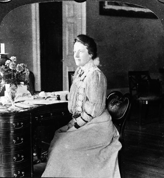 Edith Roosevelt sitting at her desk