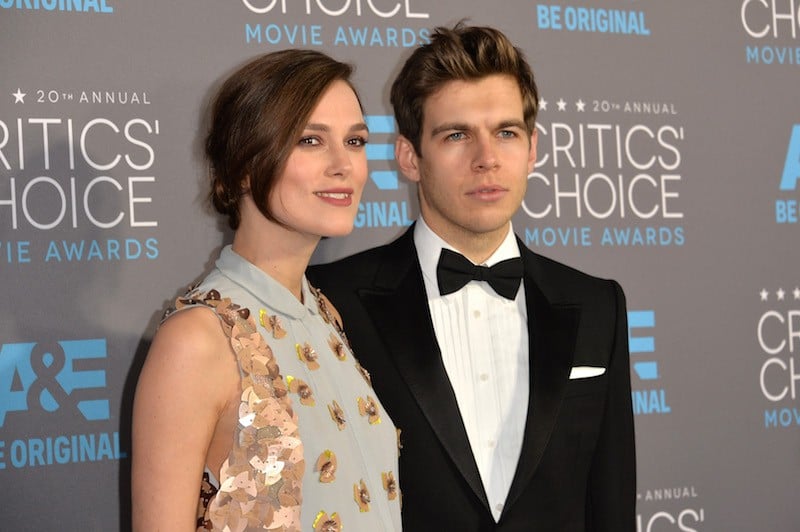 tress Keira Knightley (L) and composer James Righton attend the 20th annual Critics' Choice Movie Awards at the Hollywood Palladium on January 15, 2015 in Los Angeles, California. tress Keira Knightley (L) and composer James Righton attend the 20th annual Critics' Choice Movie Awards at the Hollywood Palladium on January 15, 2015 in Los Angeles, California.