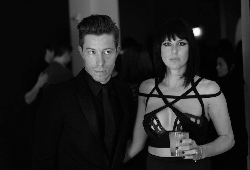 HOLLYWOOD, CA - FEBRUARY 08: (EDITORS NOTE: Image has been converted to black and white.) Professional snowboarder Shaun White (L) and recording artist Sarah Barthel of music group Phantogram attend GQ and Giorgio Armani Grammys After Party at Hollywood Athletic Club on February 8, 2015 in Hollywood, California. (Photo by Michael Buckner/Getty Images for GQ) HOLLYWOOD, CA - FEBRUARY 08: (EDITORS NOTE: Image has been converted to black and white.) Professional snowboarder Shaun White (L) and recording artist Sarah Barthel of music group Phantogram attend GQ and Giorgio Armani Grammys After Party at Hollywood Athletic Club on February 8, 2015 in Hollywood, California. (Photo by Michael Buckner/Getty Images for GQ)