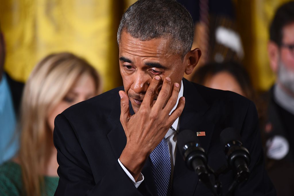 Obama gets emotional as he delivers a statement on executive actions to reduce gun violence Obama gets emotional as he delivers a statement on executive actions to reduce gun violence