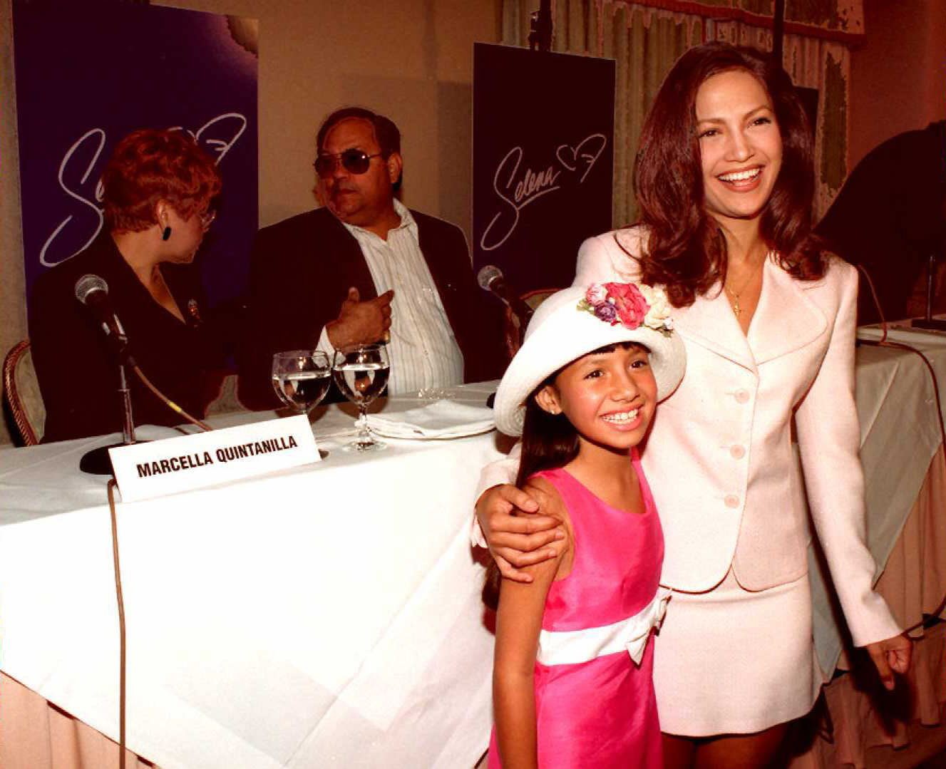 Selena stars Jennifer Lopez and Becky Lee Meza Selena stars Jennifer Lopez and Becky Lee Meza