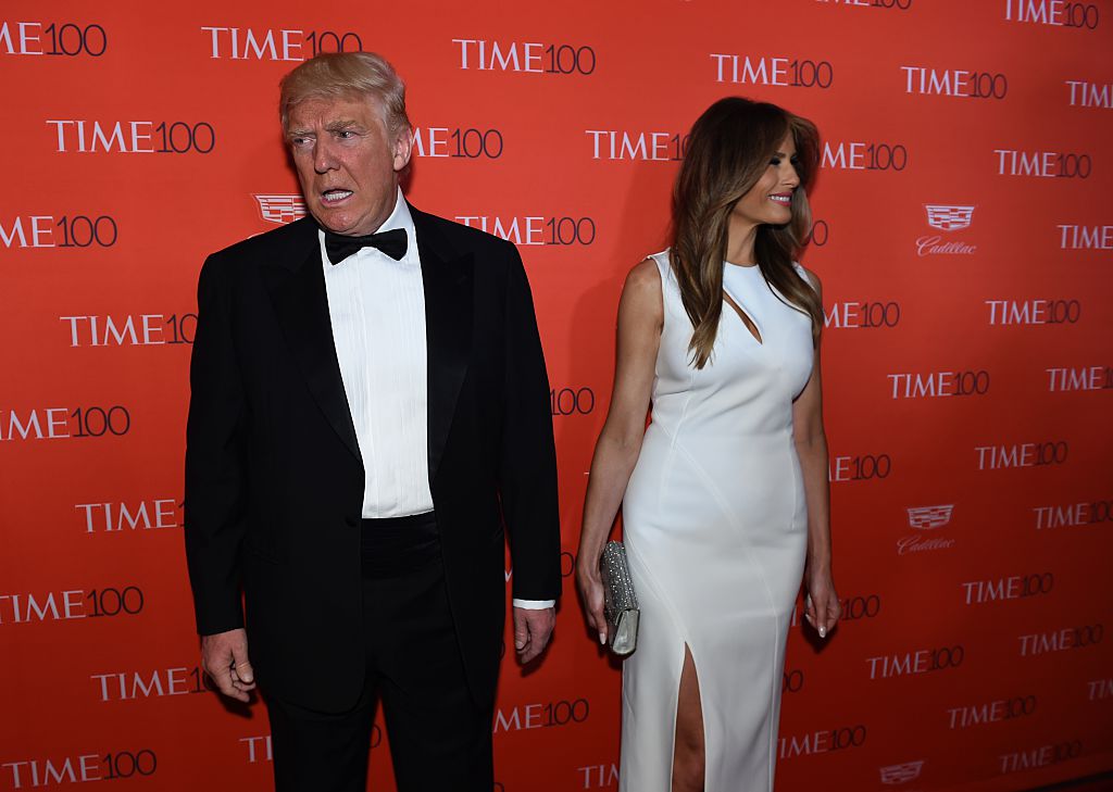 donald and melania trump at a gala