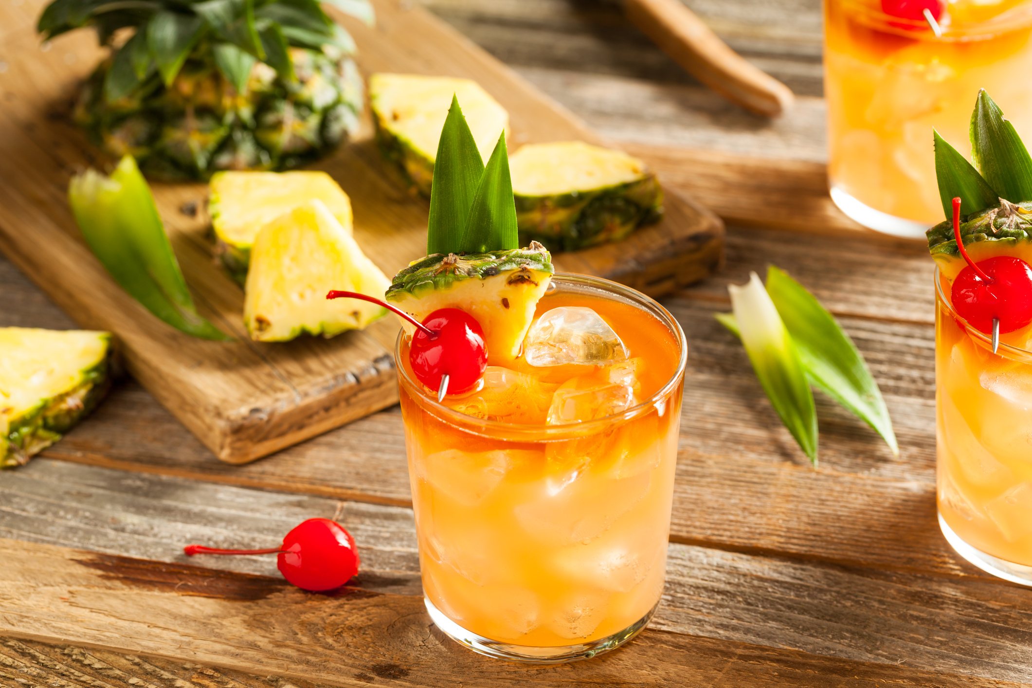 Homemade Mai Tai Cocktail with Pineapple Cherry and Rum Homemade Mai Tai Cocktail with Pineapple Cherry and Rum