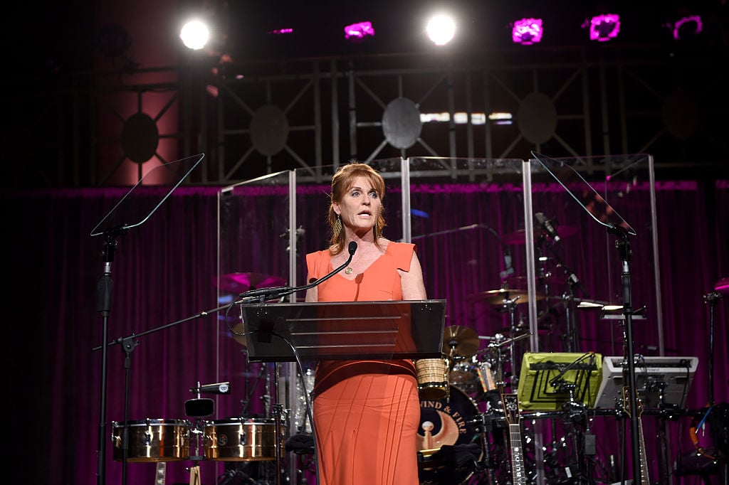 Sarah Ferguson at a podium