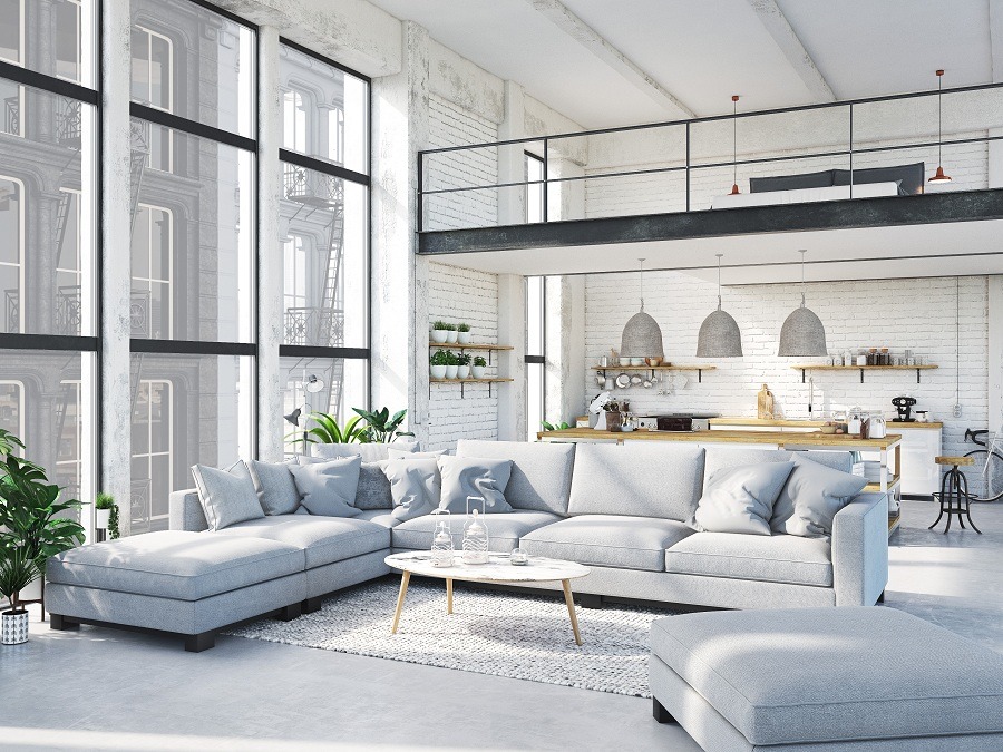 modern apartment All white room