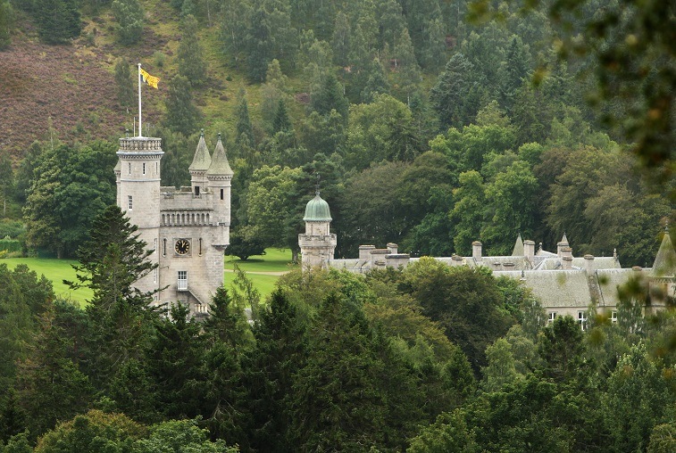 Balmoral Castle on the Balmoral Estate in Aberdeenshire, Scotland