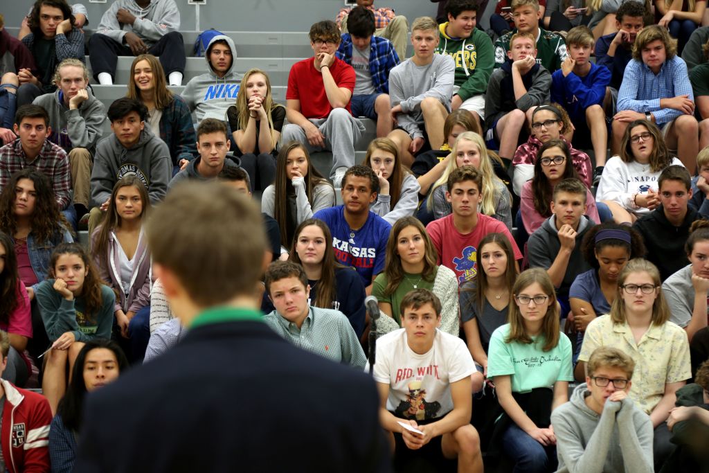 Tyler Ruzich, 17, of Prairie Village, Kansas, speaks during a forum with the three other teenage candidates for Kansas Governor. Tyler Ruzich, 17, of Prairie Village, Kansas, speaks during a forum with the three other teenage candidates for Kansas Governor.