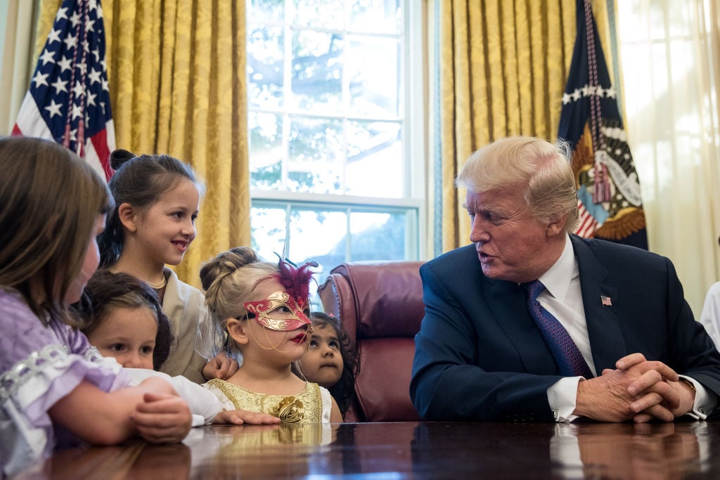 trump meets with kids at white house for halloween