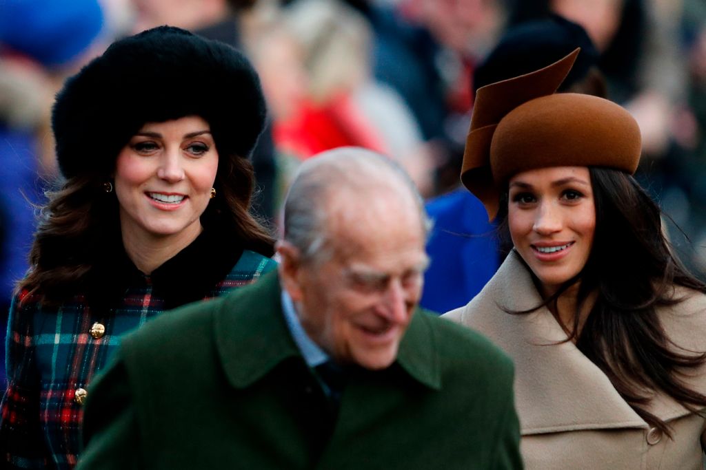 Britain's Catherine, Duchess of Cambridge, Britain's Prince Philip, Duke of Edinburgh and Meghan Markle Britain's Catherine, Duchess of Cambridge, Britain's Prince Philip, Duke of Edinburgh and Meghan Markle