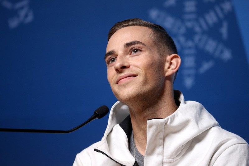 PYEONGCHANG-GUN, SOUTH KOREA - FEBRUARY 13: United States Figure Skater Adam Rippon speaks during a press conference at the Main Press Centre on February 13, 2018 in Pyeongchang-gun, South Korea. (Photo by Chris Graythen/Getty Images)