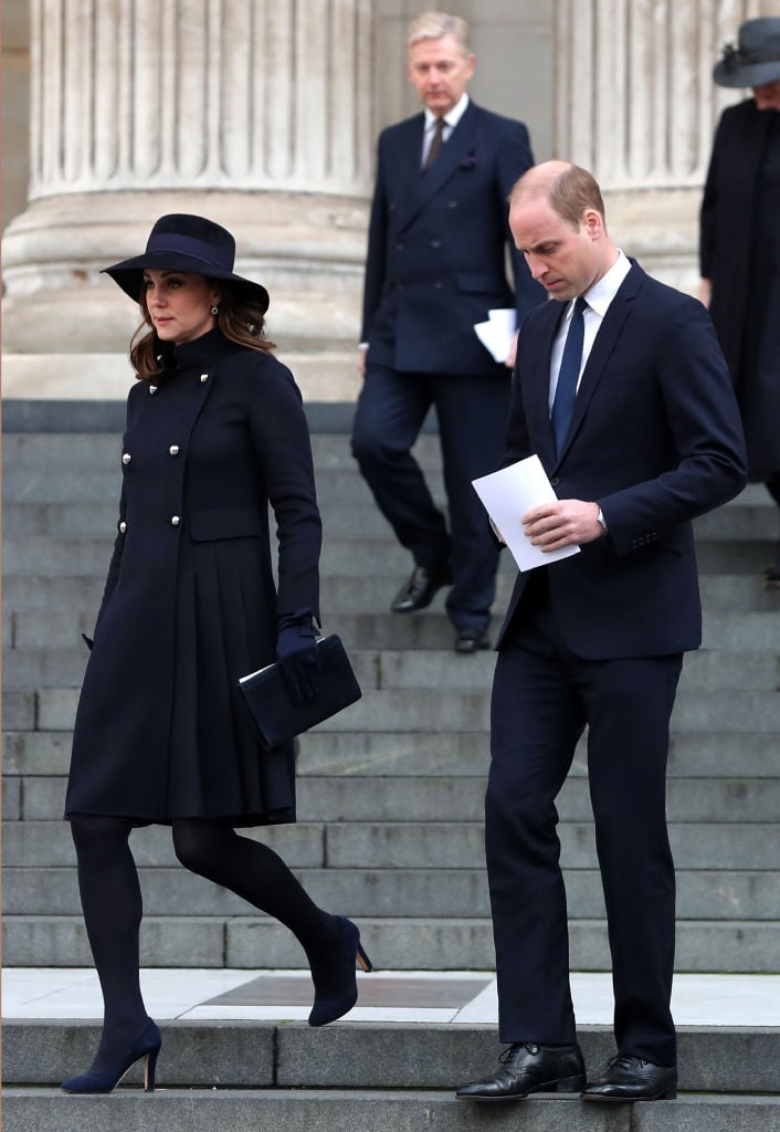 Britain's Catherine, Duchess of Cambridge and Britain's Prince William, Duke of Cambridge leave after attending the Grenfell Tower National Memorial Service