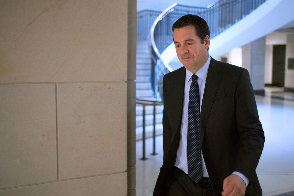 House Intelligence Committee Chairman Devin Nunes arrives at the committee's secure offices