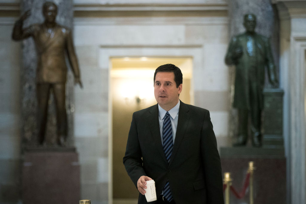 House Intelligence Committee chairman Rep. Devin Nunes walks to the House floor on Capitol Hill