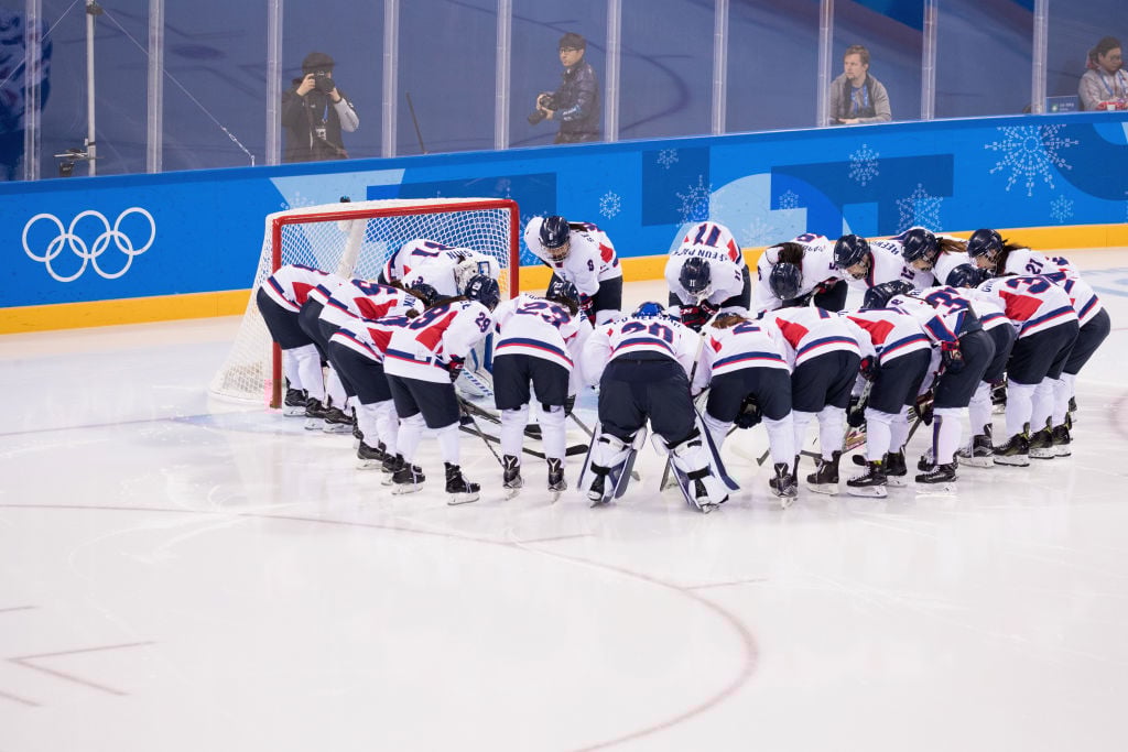 Team Korea prepare prior to the match against Sweden